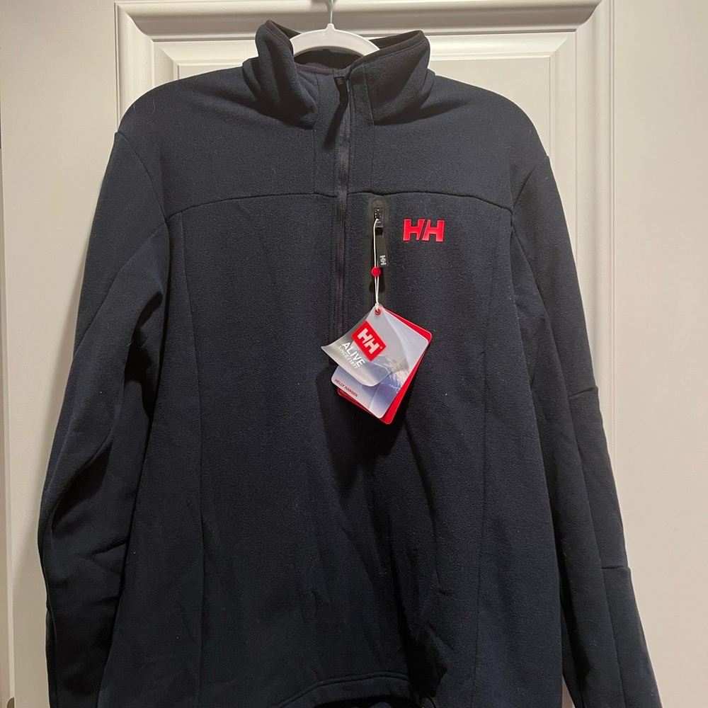 Navy HH fleece. Never worn.